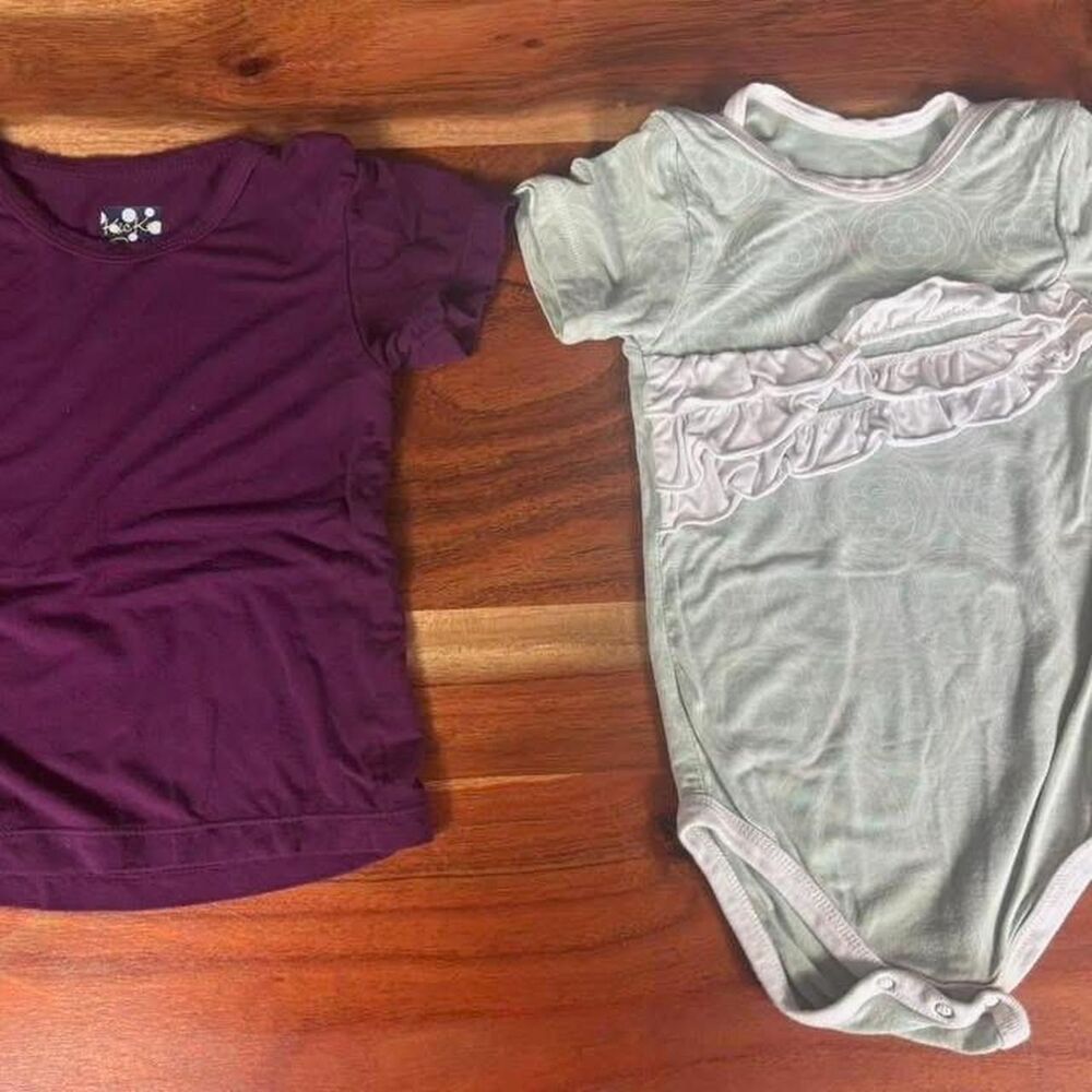 12-18m kickee pants top and ruffle bodysuit